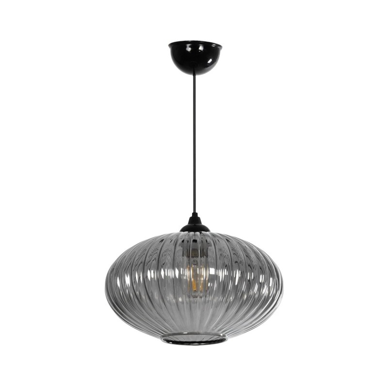 GLOBOSTAR® PERA 206-0010 Μοντέρνο Κρεμαστό Φωτιστικό Οροφής με Ντουί 1 x E27 AC 220-240V IP20 - Μαύρο Φιμέ - Μ30 x Π30 x Υ22cm