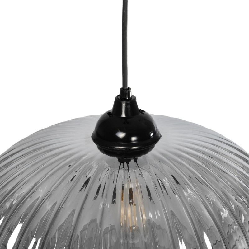 GLOBOSTAR® PERA 206-0010 Μοντέρνο Κρεμαστό Φωτιστικό Οροφής με Ντουί 1 x E27 AC 220-240V IP20 - Μαύρο Φιμέ - Μ30 x Π30 x Υ22cm