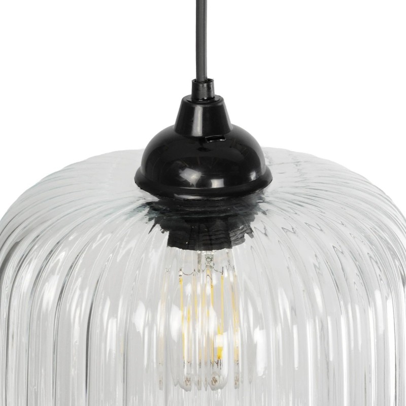 GLOBOSTAR® MELONI 206-0013 Μοντέρνο Κρεμαστό Φωτιστικό Οροφής με Ντουί 1 x E27 AC 220-240V IP20 - Διάφανο - Μ20 x Π20 x Υ24cm