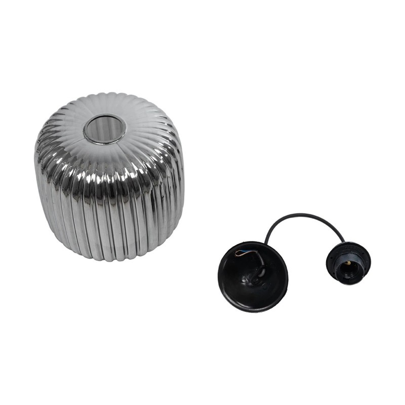 GLOBOSTAR® MELONI 206-0014 Μοντέρνο Κρεμαστό Φωτιστικό Οροφής με Ντουί 1 x E27 AC 220-240V IP20 - Μαύρο Φιμέ - Μ20 x Π20 x Υ24cm