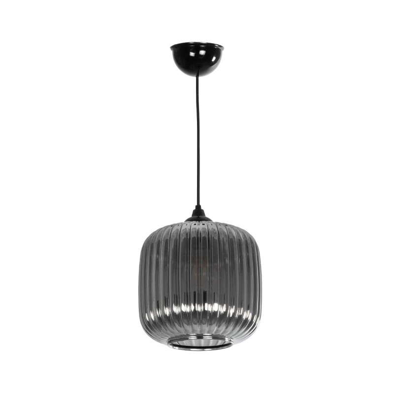 GLOBOSTAR® MELONI 206-0014 Μοντέρνο Κρεμαστό Φωτιστικό Οροφής με Ντουί 1 x E27 AC 220-240V IP20 - Μαύρο Φιμέ - Μ20 x Π20 x Υ24cm