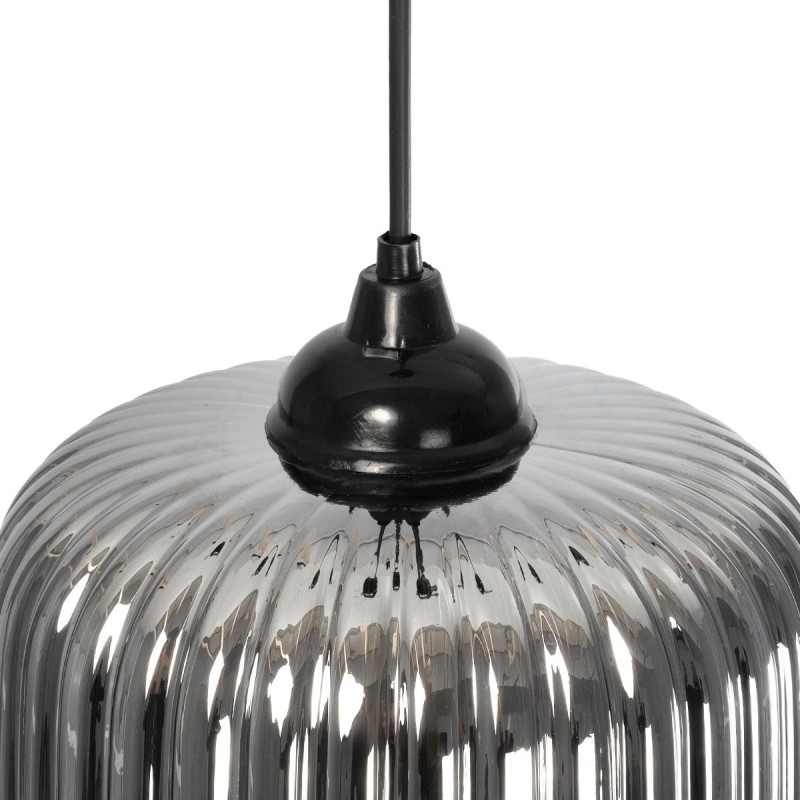 GLOBOSTAR® MELONI 206-0014 Μοντέρνο Κρεμαστό Φωτιστικό Οροφής με Ντουί 1 x E27 AC 220-240V IP20 - Μαύρο Φιμέ - Μ20 x Π20 x Υ24cm