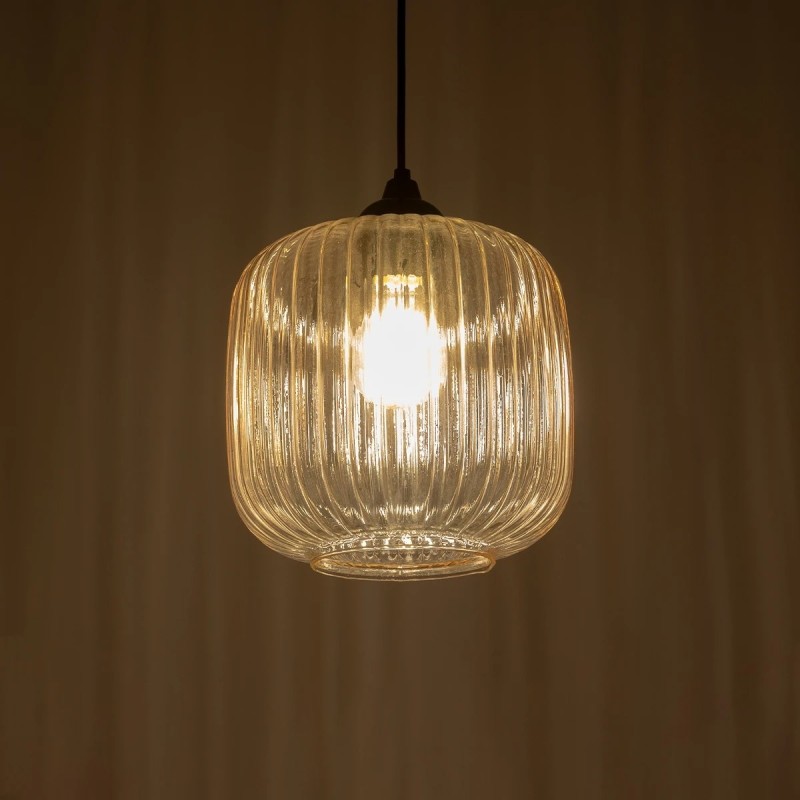 GLOBOSTAR® MELONI 206-0016 Μοντέρνο Κρεμαστό Φωτιστικό Οροφής με Ντουί 1 x E27 AC 220-240V IP20 - Mελί - Μ20 x Π20 x Υ24cm