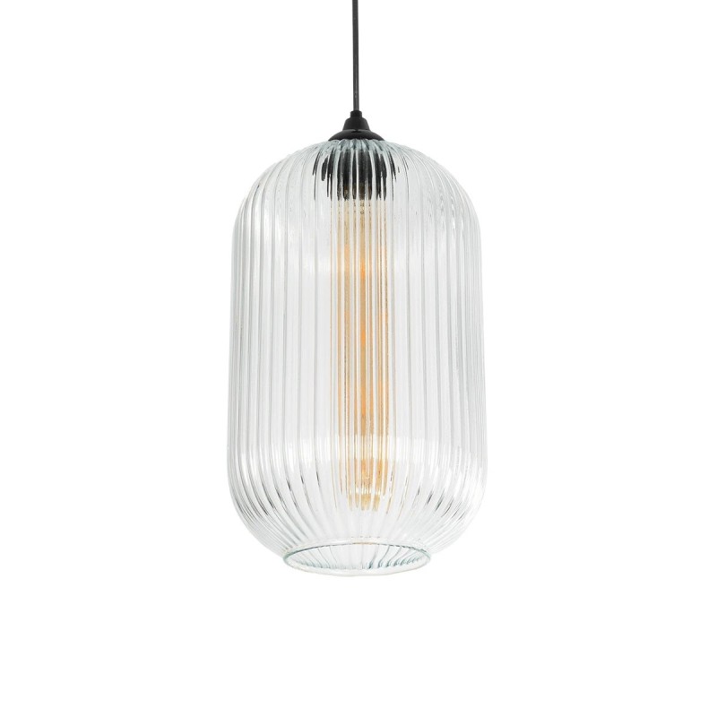 GLOBOSTAR® MELONI 206-0017 Μοντέρνο Κρεμαστό Φωτιστικό Οροφής με Ντουί 1 x E27 AC 220-240V IP20 - Διάφανο - Μ20 x Π20 x Υ38cm