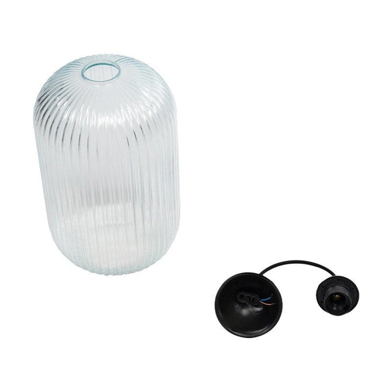 GLOBOSTAR® MELONI 206-0017 Μοντέρνο Κρεμαστό Φωτιστικό Οροφής με Ντουί 1 x E27 AC 220-240V IP20 - Διάφανο - Μ20 x Π20 x Υ38cm