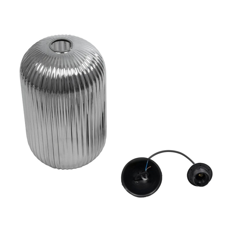 GLOBOSTAR® MELONI 206-0018 Μοντέρνο Κρεμαστό Φωτιστικό Οροφής με Ντουί 1 x E27 AC 220-240V IP20 - Μαύρο Φιμέ - Μ20 x Π20 x Υ38cm