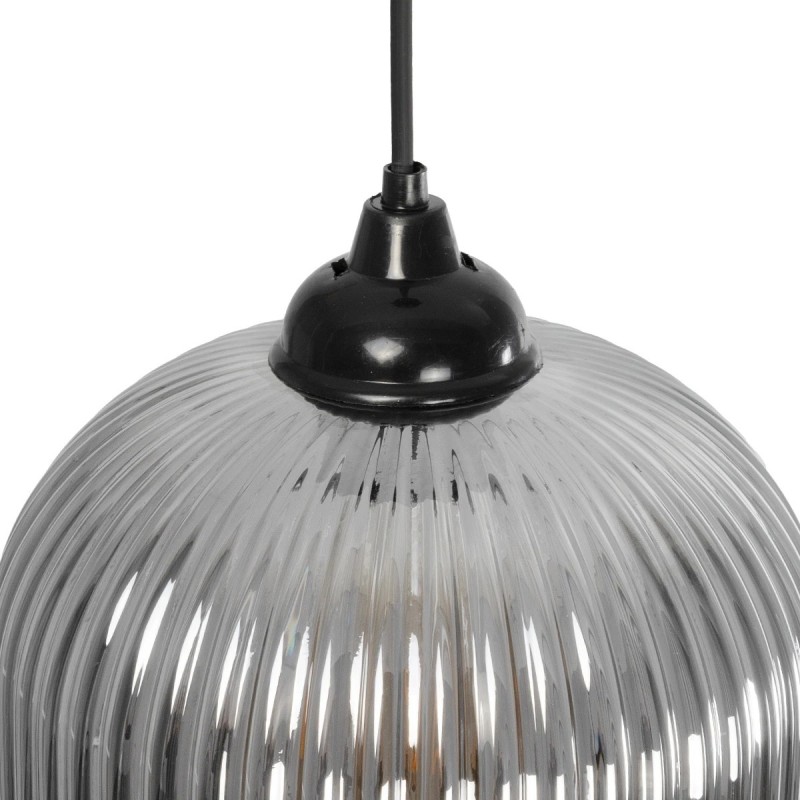 GLOBOSTAR® MELONI 206-0018 Μοντέρνο Κρεμαστό Φωτιστικό Οροφής με Ντουί 1 x E27 AC 220-240V IP20 - Μαύρο Φιμέ - Μ20 x Π20 x Υ38cm