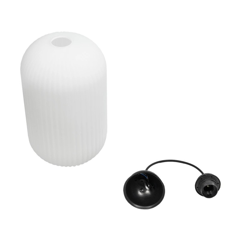 GLOBOSTAR® MELONI 206-0019 Μοντέρνο Κρεμαστό Φωτιστικό Οροφής με Ντουί 1 x E27 AC 220-240V IP20 - Λευκό - Μ20 x Π20 x Υ38cm