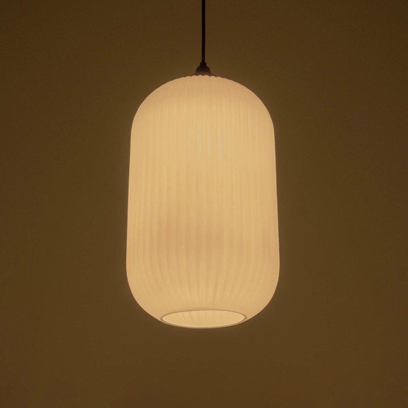 GLOBOSTAR® MELONI 206-0019 Μοντέρνο Κρεμαστό Φωτιστικό Οροφής με Ντουί 1 x E27 AC 220-240V IP20 - Λευκό - Μ20 x Π20 x Υ38cm