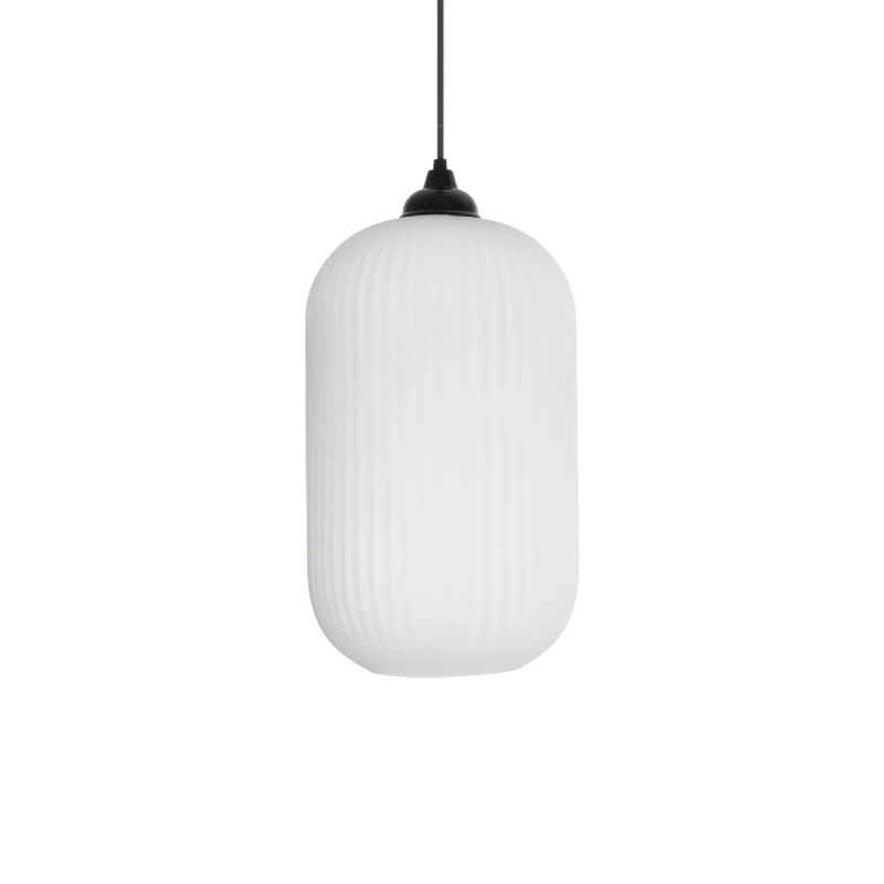 GLOBOSTAR® MELONI 206-0019 Μοντέρνο Κρεμαστό Φωτιστικό Οροφής με Ντουί 1 x E27 AC 220-240V IP20 - Λευκό - Μ20 x Π20 x Υ38cm