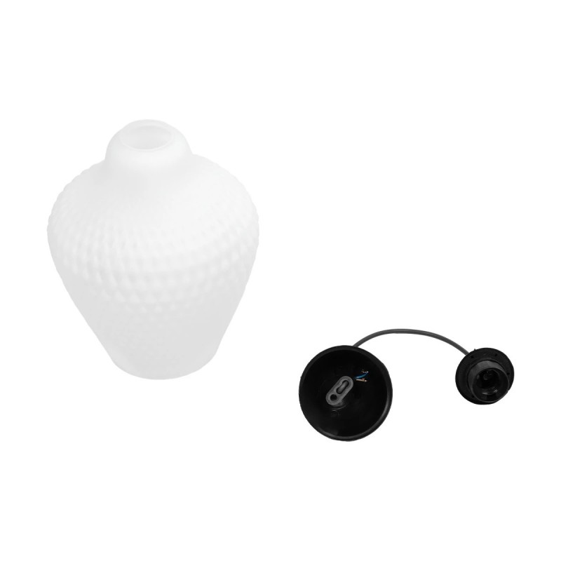 GLOBOSTAR® SKLO 206-0023 Μοντέρνο Κρεμαστό Φωτιστικό Οροφής με Ντουί 1 x E27 AC 220-240V IP20 - Λευκό - Μ22 x Π22 x Υ31cm