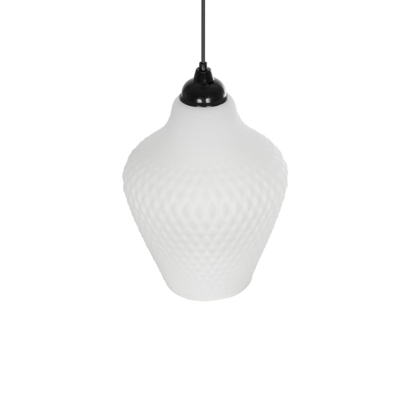 GLOBOSTAR® SKLO 206-0023 Μοντέρνο Κρεμαστό Φωτιστικό Οροφής με Ντουί 1 x E27 AC 220-240V IP20 - Λευκό - Μ22 x Π22 x Υ31cm