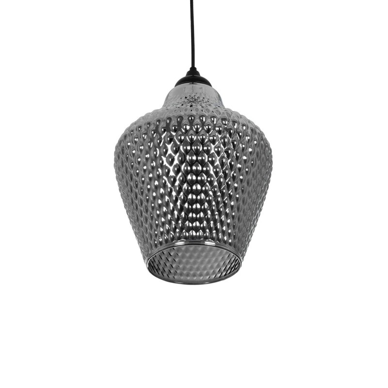 GLOBOSTAR® SKLO 206-0024 Μοντέρνο Κρεμαστό Φωτιστικό Οροφής με Ντουί 1 x E27 AC 220-240V IP20 - Μαύρο Φιμέ - Μ22 x Π22 x Υ31cm