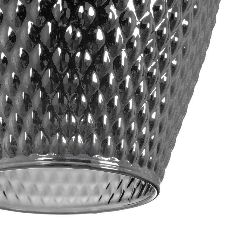 GLOBOSTAR® SKLO 206-0024 Μοντέρνο Κρεμαστό Φωτιστικό Οροφής με Ντουί 1 x E27 AC 220-240V IP20 - Μαύρο Φιμέ - Μ22 x Π22 x Υ31cm