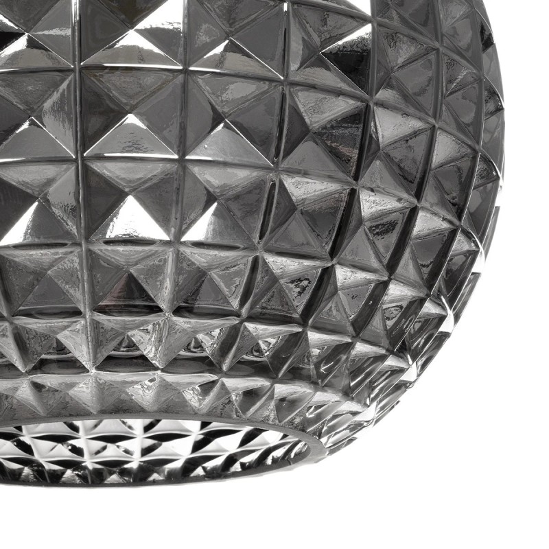 GLOBOSTAR® BASTIK 206-0026 Μοντέρνο Κρεμαστό Φωτιστικό Οροφής με Ντουί 1 x E27 AC 220-240V IP20 - Μαύρο Φιμέ - Μ22 x Π22 x Υ26cm