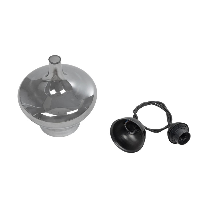 GLOBOSTAR® OVOCE 206-0032 Μοντέρνο Κρεμαστό Φωτιστικό Οροφής με Ντουί 1 x E27 AC 220-240V IP20 - Μαύρο Φιμέ - Μ20 x Π20 x Υ22cm