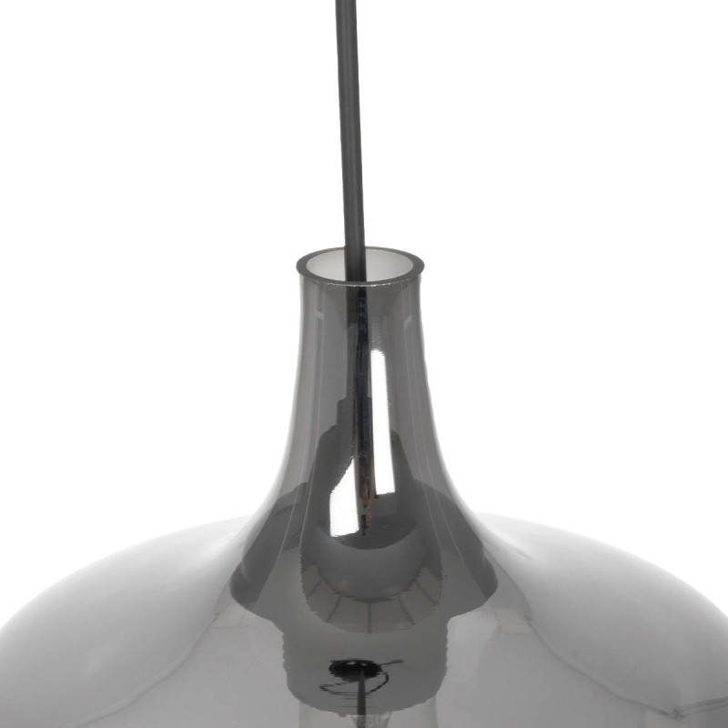 GLOBOSTAR® OVOCE 206-0032 Μοντέρνο Κρεμαστό Φωτιστικό Οροφής με Ντουί 1 x E27 AC 220-240V IP20 - Μαύρο Φιμέ - Μ20 x Π20 x Υ22cm