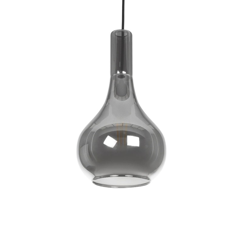 GLOBOSTAR® ΤΟΝΕ 206-0034 Μοντέρνο Κρεμαστό Φωτιστικό Οροφής με Ντουί 1 x E27 AC 220-240V IP20 - Μαύρο Φιμέ - Μ20 x Π20 x Υ36cm