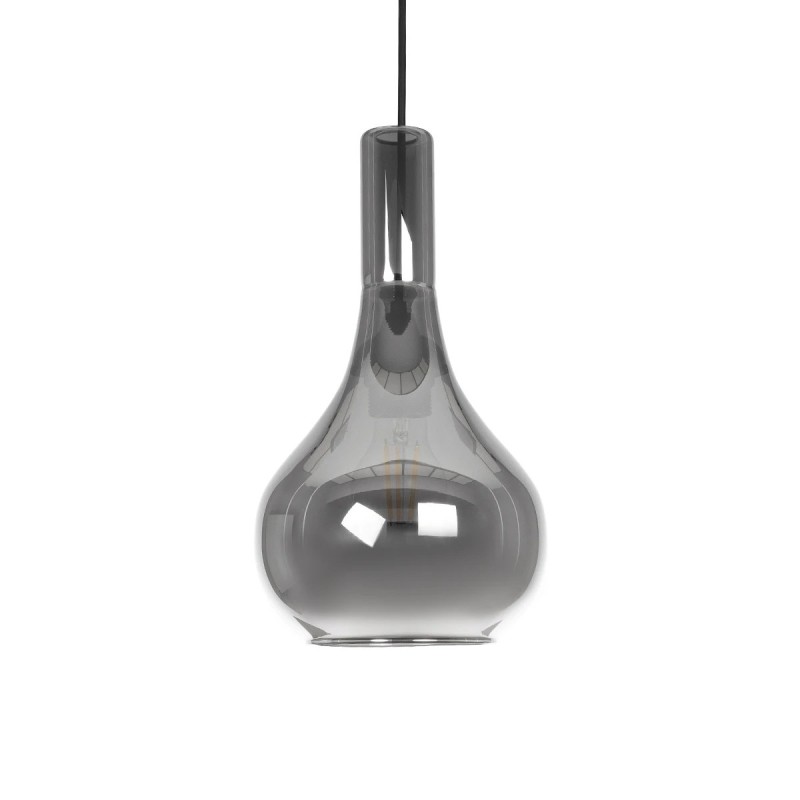 GLOBOSTAR® ΤΟΝΕ 206-0034 Μοντέρνο Κρεμαστό Φωτιστικό Οροφής με Ντουί 1 x E27 AC 220-240V IP20 - Μαύρο Φιμέ - Μ20 x Π20 x Υ36cm