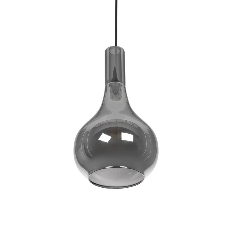 GLOBOSTAR® ΤΟΝΕ 206-0034 Μοντέρνο Κρεμαστό Φωτιστικό Οροφής με Ντουί 1 x E27 AC 220-240V IP20 - Μαύρο Φιμέ - Μ20 x Π20 x Υ36cm