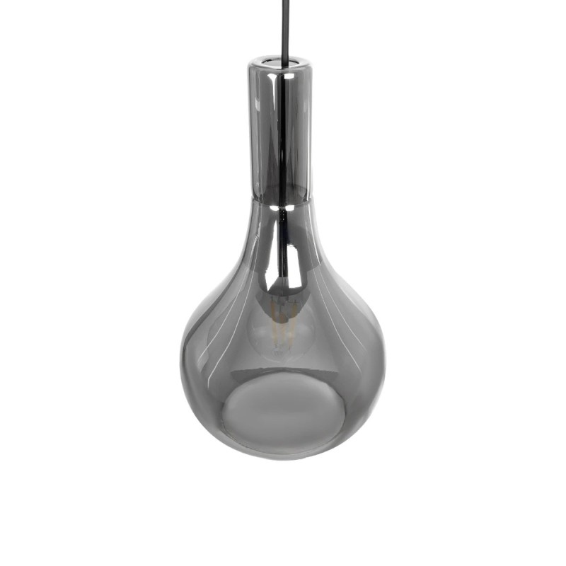 GLOBOSTAR® ΤΟΝΕ 206-0034 Μοντέρνο Κρεμαστό Φωτιστικό Οροφής με Ντουί 1 x E27 AC 220-240V IP20 - Μαύρο Φιμέ - Μ20 x Π20 x Υ36cm