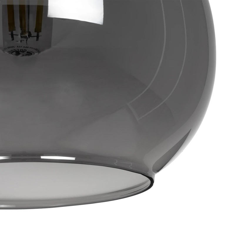 GLOBOSTAR® ΤΟΝΕ 206-0034 Μοντέρνο Κρεμαστό Φωτιστικό Οροφής με Ντουί 1 x E27 AC 220-240V IP20 - Μαύρο Φιμέ - Μ20 x Π20 x Υ36cm