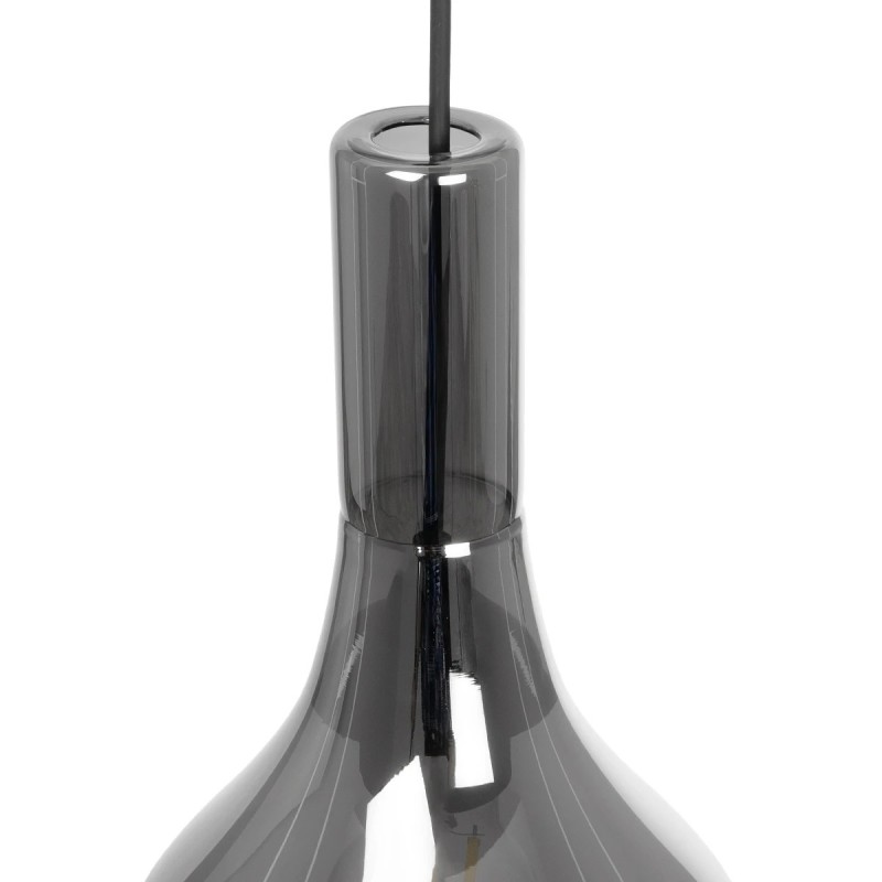 GLOBOSTAR® ΤΟΝΕ 206-0034 Μοντέρνο Κρεμαστό Φωτιστικό Οροφής με Ντουί 1 x E27 AC 220-240V IP20 - Μαύρο Φιμέ - Μ20 x Π20 x Υ36cm