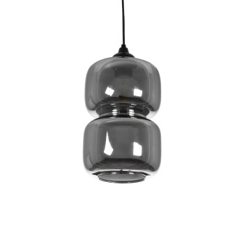 GLOBOSTAR® PIAGE 206-0036 Μοντέρνο Κρεμαστό Φωτιστικό Οροφής με Ντουί 1 x E27 AC 220-240V IP20 - Μαύρο Φιμέ - Μ18 x Π18 x Υ31cm