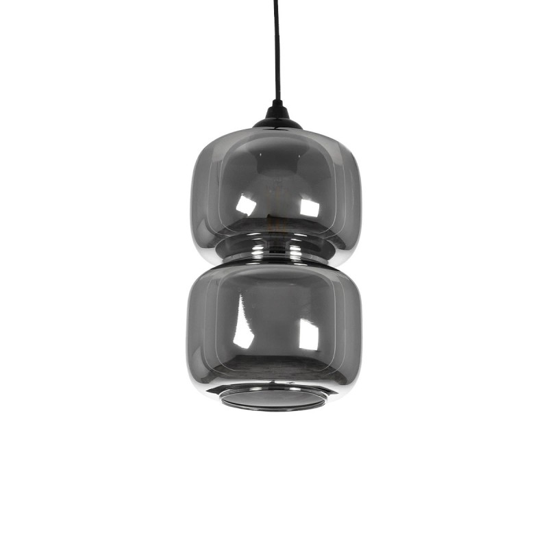 GLOBOSTAR® PIAGE 206-0036 Μοντέρνο Κρεμαστό Φωτιστικό Οροφής με Ντουί 1 x E27 AC 220-240V IP20 - Μαύρο Φιμέ - Μ18 x Π18 x Υ31cm