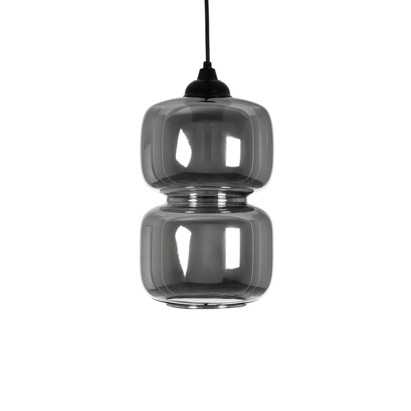 GLOBOSTAR® PIAGE 206-0036 Μοντέρνο Κρεμαστό Φωτιστικό Οροφής με Ντουί 1 x E27 AC 220-240V IP20 - Μαύρο Φιμέ - Μ18 x Π18 x Υ31cm