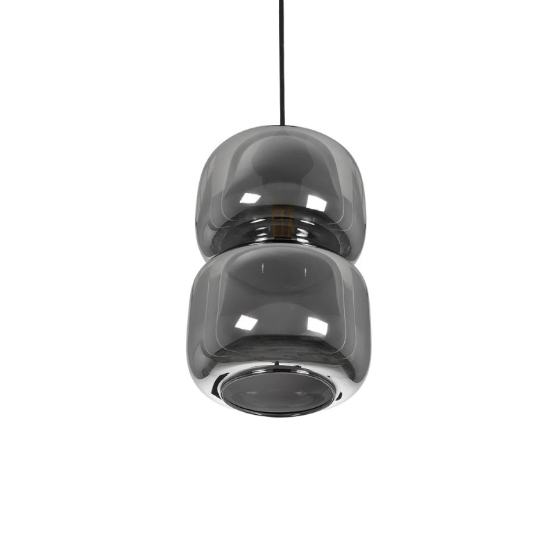 GLOBOSTAR® PIAGE 206-0036 Μοντέρνο Κρεμαστό Φωτιστικό Οροφής με Ντουί 1 x E27 AC 220-240V IP20 - Μαύρο Φιμέ - Μ18 x Π18 x Υ31cm