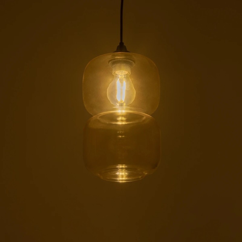 GLOBOSTAR® PIAGE 206-0037 Μοντέρνο Κρεμαστό Φωτιστικό Οροφής με Ντουί 1 x E27 AC 220-240V IP20 - Mελί - Μ17 x Π17 x Υ25cm