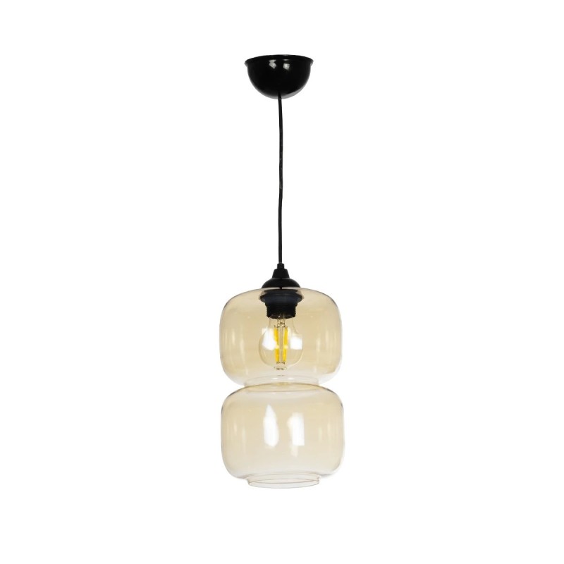 GLOBOSTAR® PIAGE 206-0037 Μοντέρνο Κρεμαστό Φωτιστικό Οροφής με Ντουί 1 x E27 AC 220-240V IP20 - Mελί - Μ17 x Π17 x Υ25cm