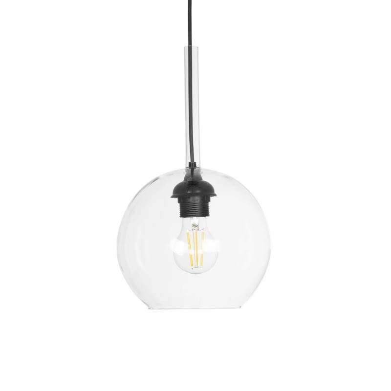 GLOBOSTAR® MPRALA 206-0038 Μοντέρνο Κρεμαστό Φωτιστικό Οροφής με Ντουί 1 x E27 AC 220-240V IP20 - Διάφανο - Μ20 x Π20 x Υ18cm