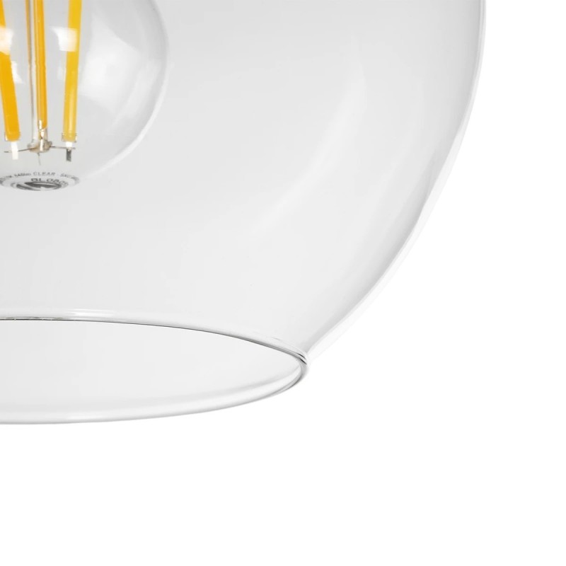 GLOBOSTAR® MPRALA 206-0038 Μοντέρνο Κρεμαστό Φωτιστικό Οροφής με Ντουί 1 x E27 AC 220-240V IP20 - Διάφανο - Μ20 x Π20 x Υ18cm