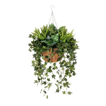 GloboStar® Artificial Garden VARIOUS HANGING PLANT 20623 Τεχνητό Κρεμαστό Διακοσμητικό Φυτό Φτέρης Π60 x Μ60 x Y70cm