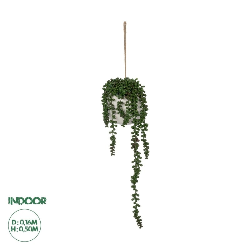 GloboStar® Artificial Garden HANGING LOVERS TEARS 20628 - Τεχνητό Κρεμαστό Διακοσμητικό Φυτό Lovers Tears Μ16 x Π16 x Y50cm