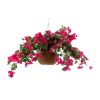 GloboStar® Artificial Garden RHODODENDRON HANGING PLANT 20634 Τεχνητό Κρεμαστό Διακοσμητικό Φυτό Τριανταφυλλιάς Y60cm