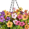 GloboStar® Artificial Garden GERBERA HANGING PLANT 20635 Τεχνητό Κρεμαστό Διακοσμητικό Φυτό Ζέρμπερας Y55cm
