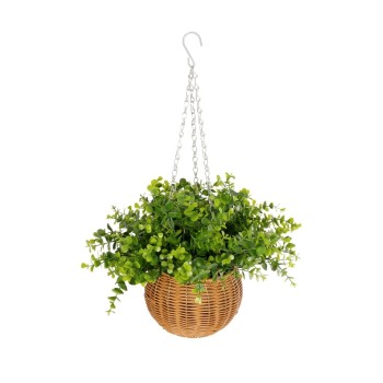 GloboStar® Artificial Garden EUCALYPTUS HANGING PLANT 20640 Τεχνητό Κρεμαστό Διακοσμητικό Φυτό Φτέρης Π45 x Μ45 x Y30cm