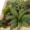GloboStar® Artificial Garden VARIOUS PLANT 20642 Τεχνητό Διακοσμητικό Φυλλωσιάς σε Ξύλινο Πάνελ - Κάθετος Κήπος Μιξ Μ60 x Π40 x Υ20cm