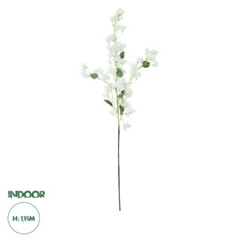 GloboStar® Artificial Garden BOUGAUVILLEA BRANCH 20651 Τεχνητό Διακοσμητικό Κλαδί Μπουκανβίλιας Λευκή Y115cm