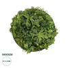 GloboStar® Artificial Garden VARIOUS PLANTS ROUND WALL DISC 20689 Τεχνητό Διακοσμητικό Στρογγυλό Πάνελ Φυλλωσιάς - Κάθετος Κήπος Μιξ Μ70 x Π70 x Υ15cm
