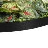 GloboStar® Artificial Garden VARIOUS PLANTS ROUND WALL DISC 20690 Τεχνητό Διακοσμητικό Στρογγυλό Πάνελ Φυλλωσιάς - Κάθετος Κήπος Μιξ Μ80 x Π80 x Υ20cm