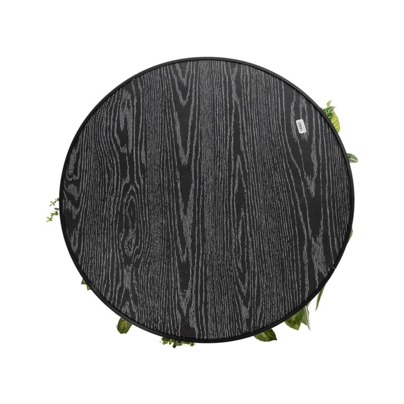 GloboStar® Artificial Garden VARIOUS PLANTS ROUND WALL DISC 20690 Τεχνητό Διακοσμητικό Στρογγυλό Πάνελ Φυλλωσιάς - Κάθετος Κήπος Μιξ Μ80 x Π80 x Υ20cm