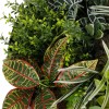 GloboStar® Artificial Garden VARIOUS PLANTS ROUND WALL DISC 20691 Τεχνητό Διακοσμητικό Στρογγυλό Πάνελ Φυλλωσιάς - Κάθετος Κήπος Μιξ Μ60 x Π60 x Υ20cm