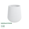 GloboStar® Artificial Garden MISSOURI 20692 Διακοσμητικό Πολυεστερικό Τσιμεντένιο Κασπώ Γλάστρα - Flower Pot Λευκό Φ45 x Υ45cm