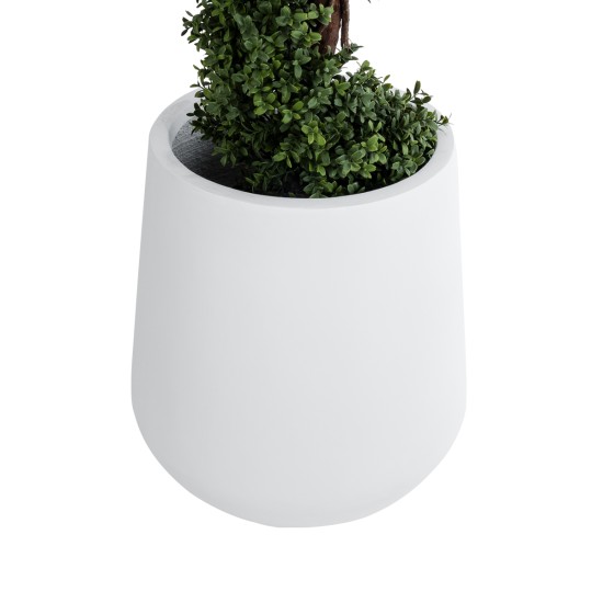 GloboStar® Artificial Garden MISSOURI 20692 Διακοσμητικό Πολυεστερικό Τσιμεντένιο Κασπώ Γλάστρα - Flower Pot Λευκό Φ45 x Υ45cm GloboStar® Artificial Garden MISSOURI 20692 Διακοσμητικό Πολυεστερικό Τσιμεντένιο Κασπώ Γλάστρα - Flower Pot Λευκό Φ45 x Υ45cm