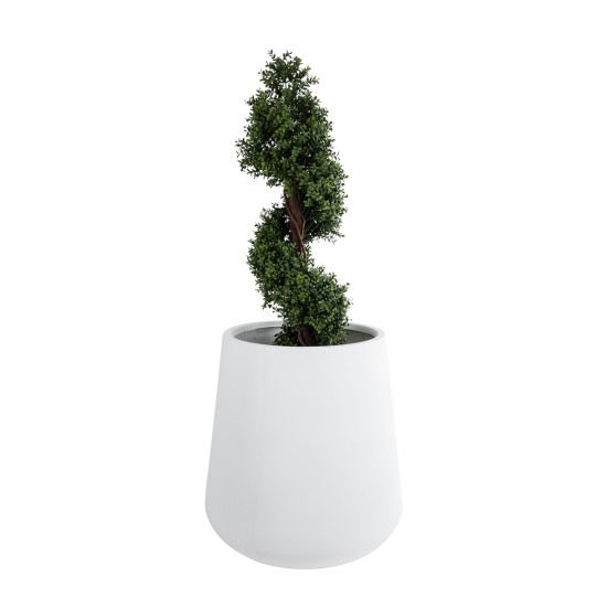 GloboStar® Artificial Garden MISSOURI 20692 Διακοσμητικό Πολυεστερικό Τσιμεντένιο Κασπώ Γλάστρα - Flower Pot Λευκό Φ45 x Υ45cm GloboStar® Artificial Garden MISSOURI 20692 Διακοσμητικό Πολυεστερικό Τσιμεντένιο Κασπώ Γλάστρα - Flower Pot Λευκό Φ45 x Υ45cm