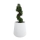 GloboStar® Artificial Garden MISSOURI 20693 Διακοσμητικό Πολυεστερικό Τσιμεντένιο Κασπώ Γλάστρα - Flower Pot Λευκό Φ70 x Υ70cm